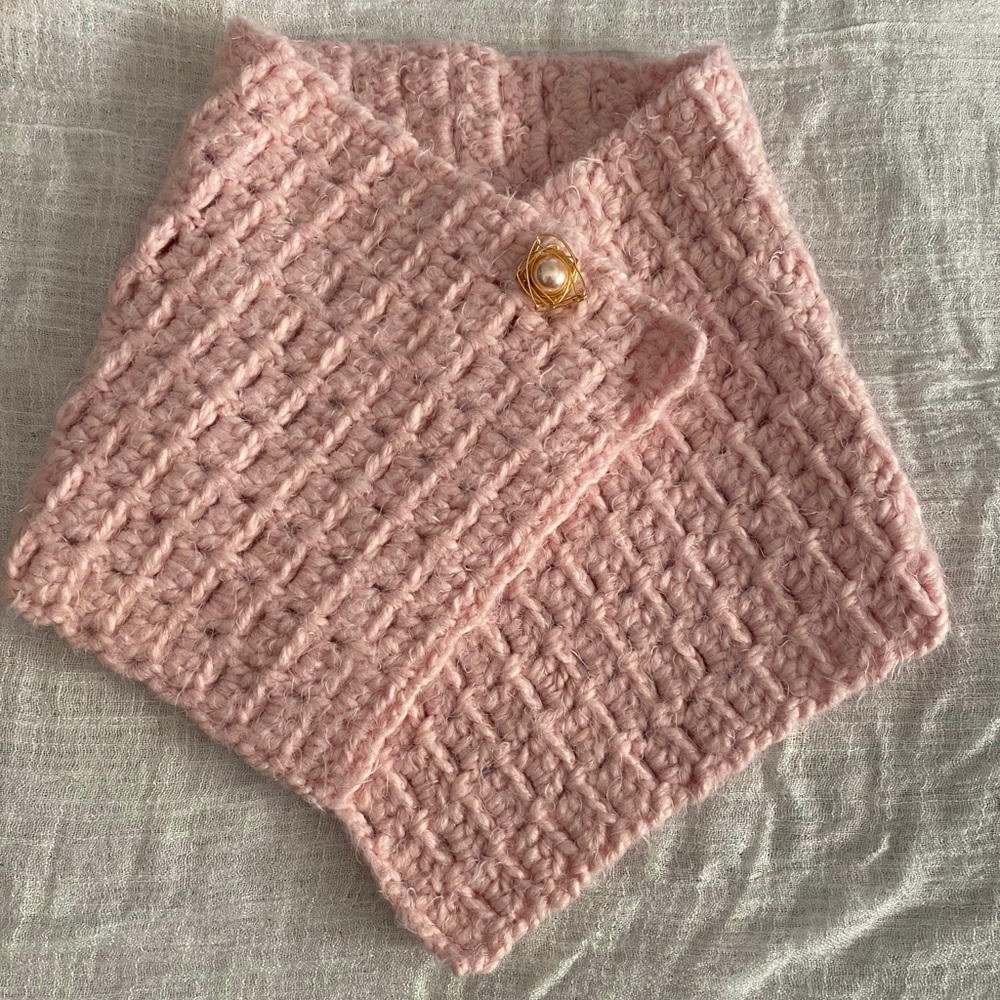 Adjustable cowl neck warmer.  Knit scarf